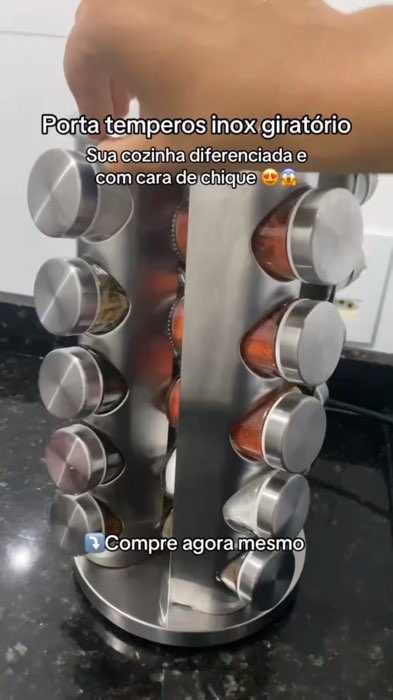 porta tempero giratorio giratório temperos e condimentos vidro organizador #portatemperos #giratorio #temperos #organizador #vidro #Inox