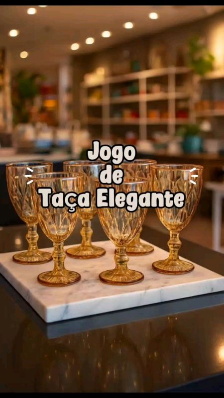 Taça de vidro diamante dourada #taçadevidro #taçadediamante #taçadourada #anuncio