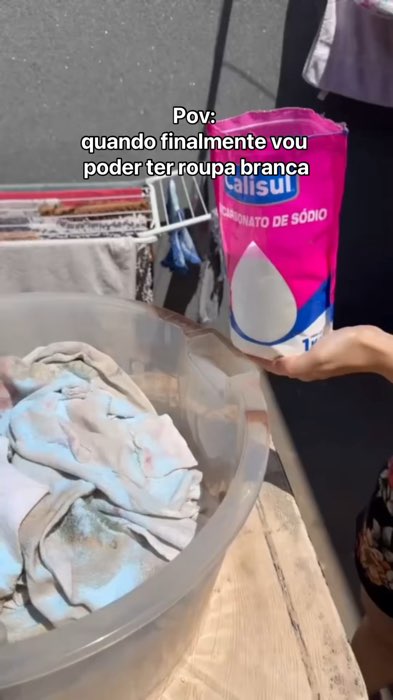 Agora sim posso ter roupas brancas kkk 🎉😍😱 #percabonato #roupabranca #limpeza #lavarroupa #produto #lavagem #percabonatodesodio #achadinho #quero