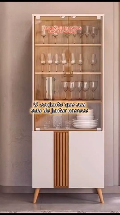 Conjunto sala de jantar capri-buffet 3 portas+ Cristaleira