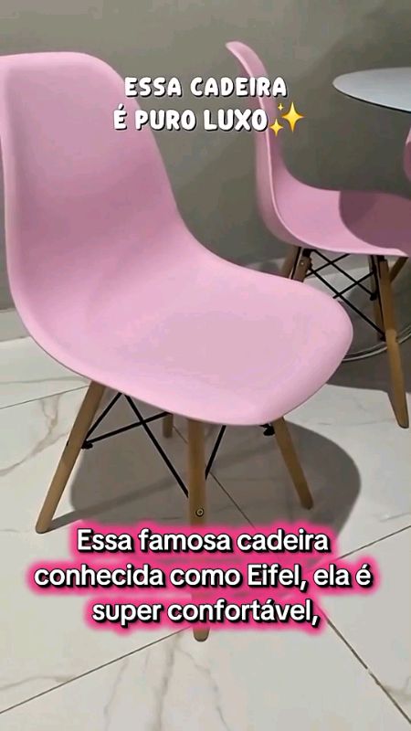 Essa cadeira Eifel é aquele detalhe que muda TUDO no ambiente 😍 Linda, confortável e super resistente! #decoracao #shopeevideos