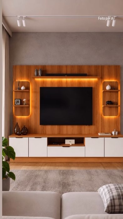 Estante Home Para TV Até 75 Polegadas 270cm Com 2 Torres Nichos LED