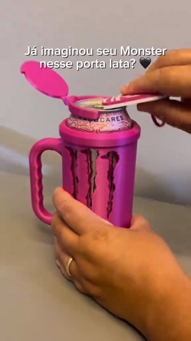 🧊 Monster gelado por mais tempo e sem molhar a mão 😮‍💨 item indispensável pro dia a dia #monster #portaalata #energético #pratico #viral