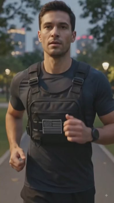 ￼ Colete à Prova d'Água Unissex para Peito - Bolsa para Corrida Esportiva ao Ar Livre (Preto) #colete #ColeteUnissex #coleteaprovadagua