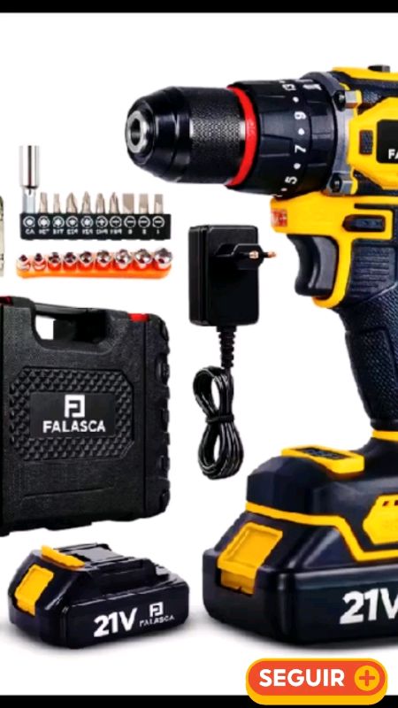#KIT #PARAFUSADEIRA E #FURADEIRA DE #IMPACTO A #BATERIA #21V  #MANDRIL DE #FERRO