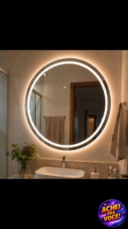 Espelho com Led / Espelho apra Banheiro / Espelho Redondo #espelho #led #redondo #banheiro #espelholed #casa Casa e Decoração