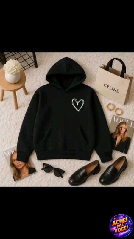 Moletom Feminino Com Capuz e Bolso Canguru #moletom #moletomcomcapuz #Moletomcombolso #moletomfeminino #feminino #moda #inverno