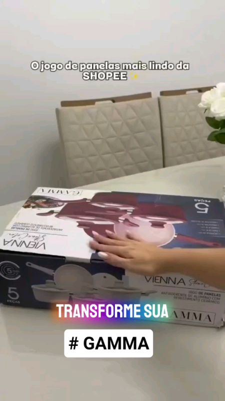 Jogo de panelas de melhor custo benefício da Shopee #panelasantiaderente #revestimentoceramico #gamma #cozinhabonita #tampadevidro #seloinmetro