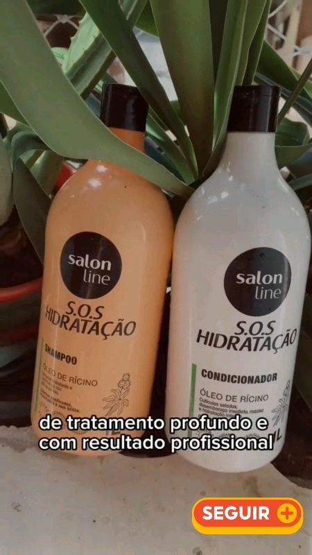 Kit SOS Hidratação Óleo de Rícino Shampoo + Condicionador 1litro Salon Line. #kitsoshidratacão #óleoderícino #salonline #Shampooecondicionador