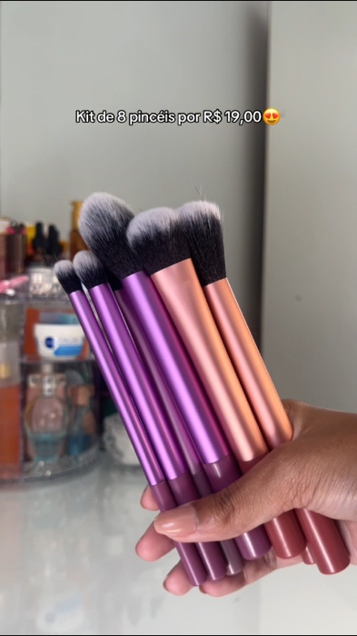 Kit conjunto de pincéis de maquiagem inspiração real techniques 🖌️🖌️🖌️🖌️#acheinashopee#pincelmaquiagem #realtechniques #pinceis