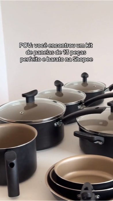 Kit panelas 13 peças teflon,jogo completo com um preço especial.#panelas #viral
