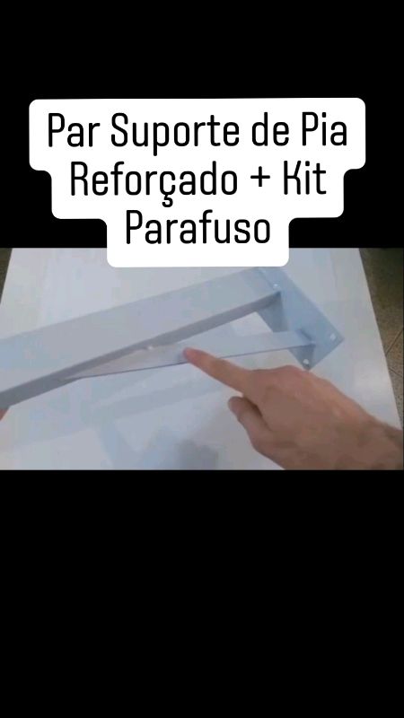 Par Suporte De Pia Bancada Mão Francesa Reforçado 30cm 40cm 50cm 60cm + Kit Parafuso. #maofrancesa #suportepia #bancada #suportebancada