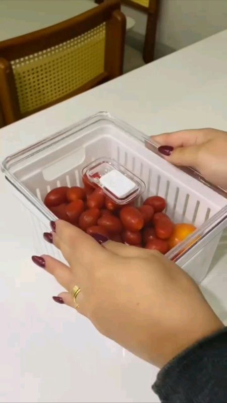 Organizador de Geladeira  Cesto com Tampa #Multiuso #organizadorAlimentos#portasmantimentos#organizadorgeladeira #cestocomtampa#