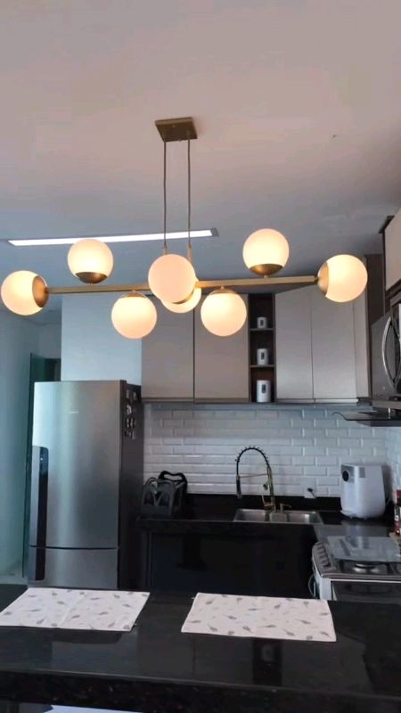 Lustre de Teto Pendente Jabuticaba Rubis 7 Lâmpadas Mesa de Jantar Área Gourmet #industrial #decoracao #casa #lustre #luminaria #pendente #mulheres