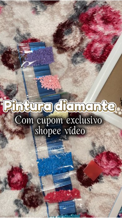 Kit pintura diamante pedrinhas #pinturadiamante #kitpinturadiamante #pinturadiamantestitch #pinturacompedrinhas #bordadocompedrinhas #acheinashopee