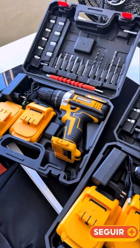 Parafusadeira e furadeira 48V, kit com duas baterias, torque forte e empunhadura confortável#Parafusadeira#furadeira#48V, #duas#baterias#promoção