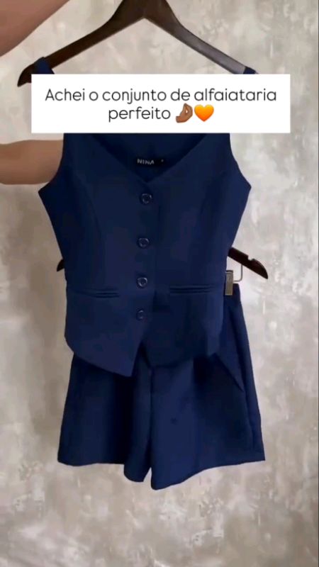 conjunto de alfaiataria feminino #shorteblusa#alfaiataria