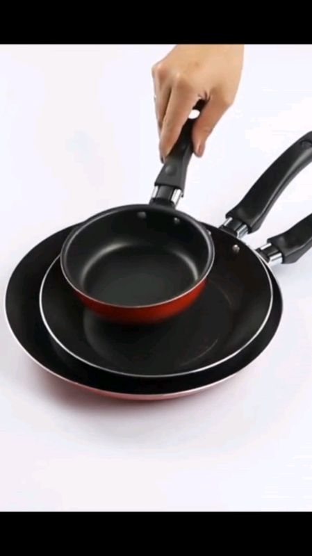 Jogo De Frigideiras Francesas 3 Peças 14 18 24Cm Nacional #jogodefrigideiras #frigideiras #antiaderente #cozinha #acheinashopee