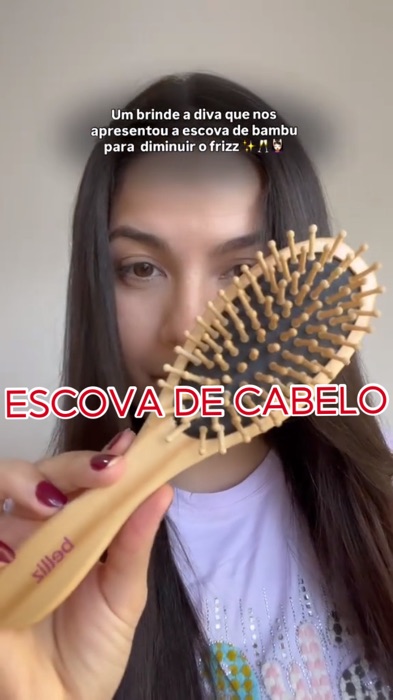 Escova De Cabelo Bambu 🩷#escova #escovadebambu #cabelo #escovadecabelo