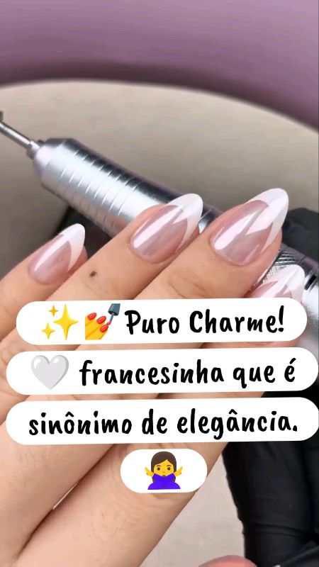 ✨Unha Postiça Francesinha Branca #clássica  #natural  #manicure