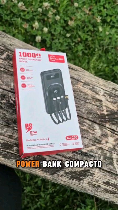 Power Bank 10.000mAH com indução carregador Portátil #powerbank #carregadorportátil #carregador #BateriaExtra #powerbankinducao