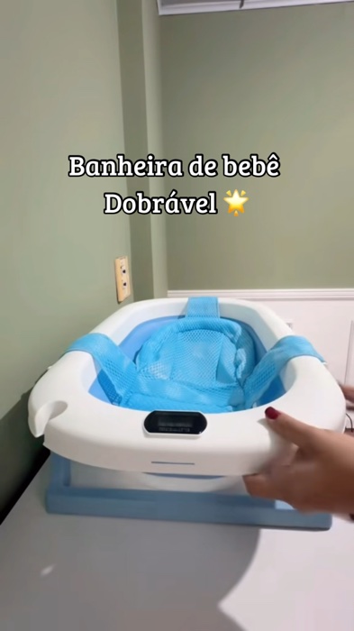 Banheiro de bebê dobrave ✨#banheiradebebe #enxovalbebe #banheiradobravel #banheiraazul