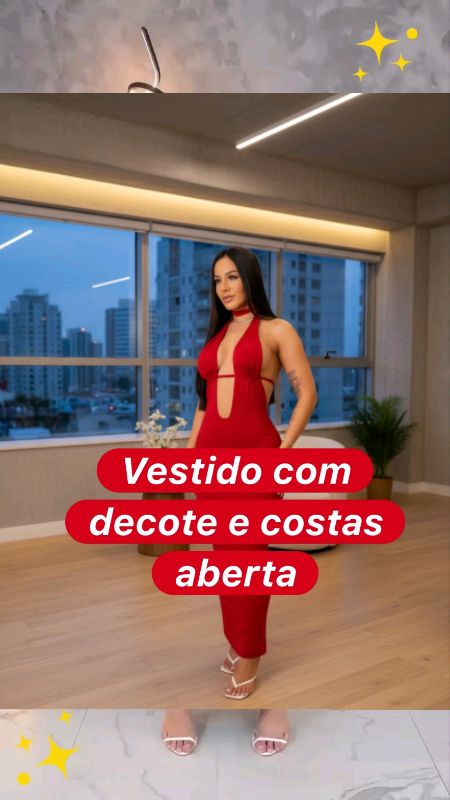 Vestido elegante com decote e costas aberta que valoriza o corpo. Perfeito para festas e verão. #vestido #festa #modafeminina #elegante #decotado
