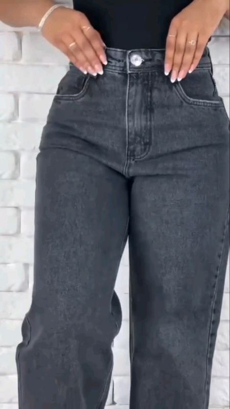 calça jeans  feminina  wid leg cintura  alta #calca #feminino #mulher #festa #encontro #noites #aumentabumbum