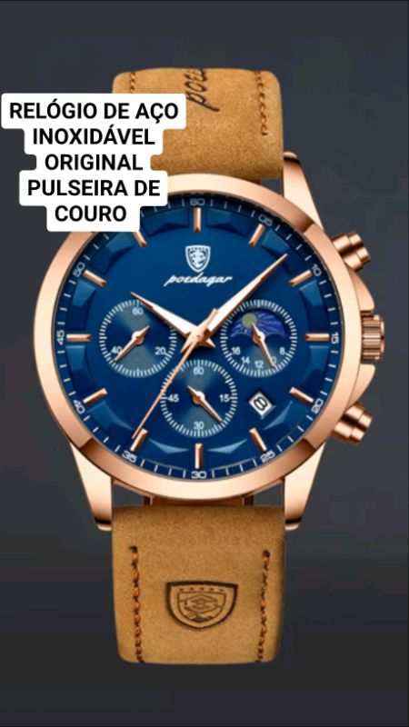 POEDAGAR 928 relógio original #poedagar #relogio #relogiomasculino #estilo #acoinoxidavel #provadagua #relogiocouro  #luminoso #Data #luxo #shopee