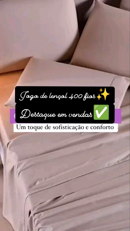 Jogo de lençol 3 peças 400 fios ✨ #jogodelencol #jogodelencolcasal #400fios #kitjogodecama #jogodecama #KitJogoDeLencol