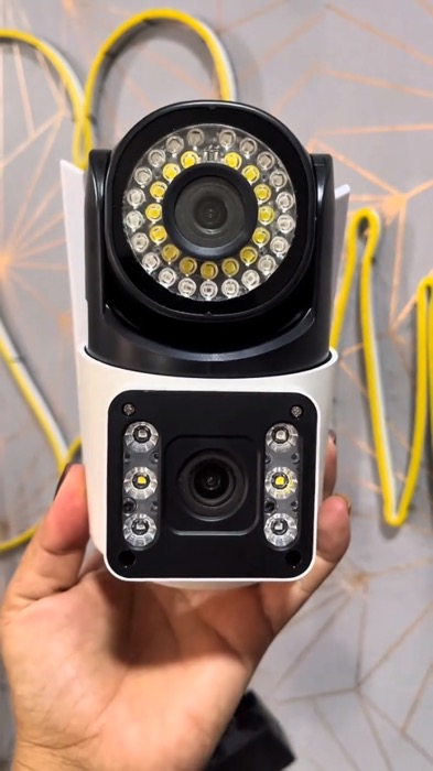 KIT 2 Camera Externa Ip a Prova D'água Wifi Dupla 2 Em 1 com Visao Noturna Infravermelho monitor-G1 #camera #cameranoturna #vigilancia #seguranca