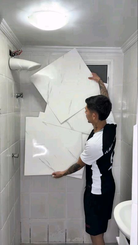 KIT Placa Adesiva 3d Mármore De Parede Relevo Lavável 30cm X 60cm #mármore #placa #placamarmore #banheiro #parede #papeldeparede #placaparede #adesivo