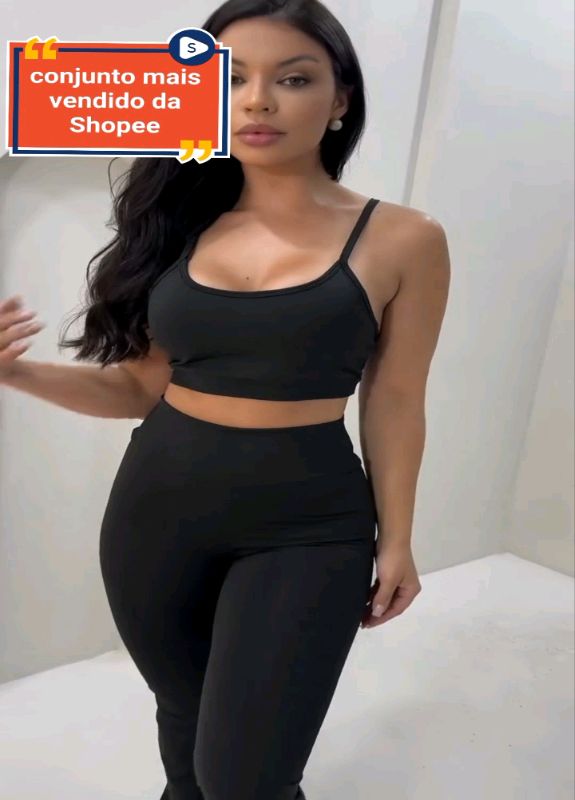 Conjunto fitness feminino confortável e estiloso pra treinar com confiança 💪 Qualidade top! #Academia #Fitness #Treino #LookFit #ModaFitness#roup