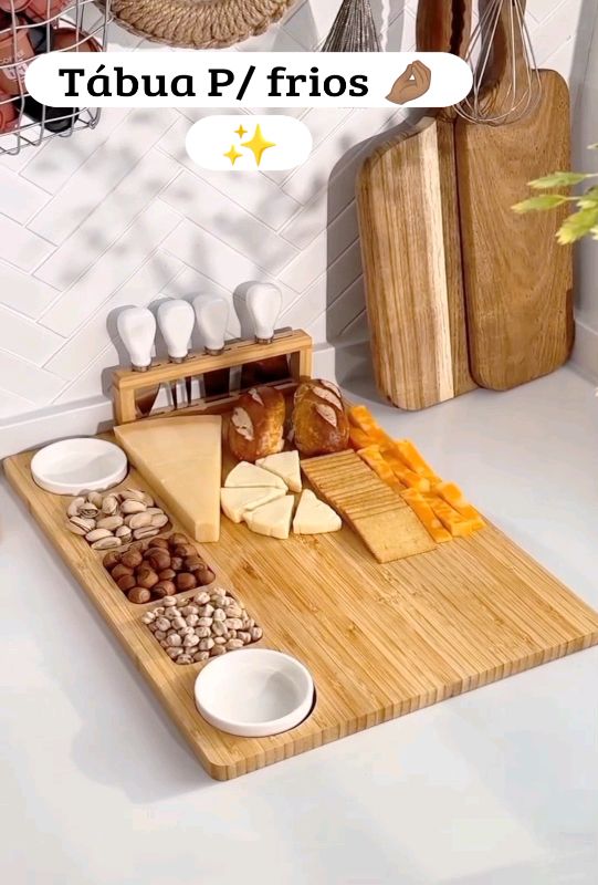 Tábua para Queijo e frios +Espátulas #Tabua#Queijo#Frios#Espatulas#Mesa##Achadinho#Prmocao#Cupom#festa
