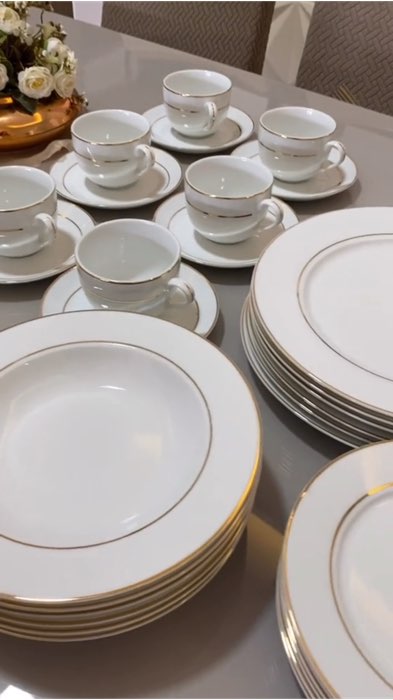 APARELHO DE JANTAR 🍽️ LINK ACIMA 👆🏻#kit #jantar #cozinha #prato #xicara #shopee