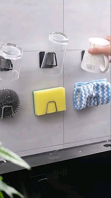 Kit com 2 ganchos suporte para esponja porta esponja pia cozinha #suportedepia #suporteparapia #ganchodepia #cozinha