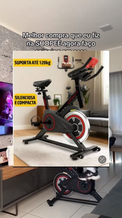Treine em casa como na academia! 🚴‍♀️ Bike spinning ergométrica suporta até 120kg! #bikefitness #spinningemcasa #academiaemcasa #fitness