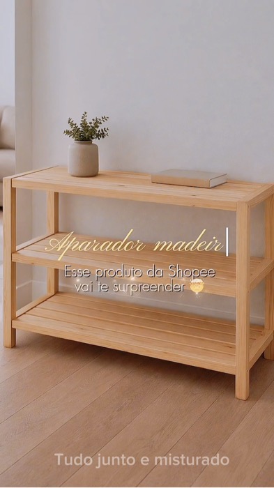 ￼Aparador em Madeira de Pinus Natural Elegante #madeira #decoracao #aparador