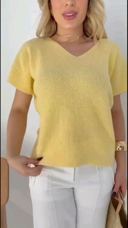 ✨️ Blusa tricot feminino ✨️ #blusatricot #blusatrico #tricotmodal #BlusaCasual #blusamodal #blusachique #mangamorcego #decotev #blusagolav #modatricot