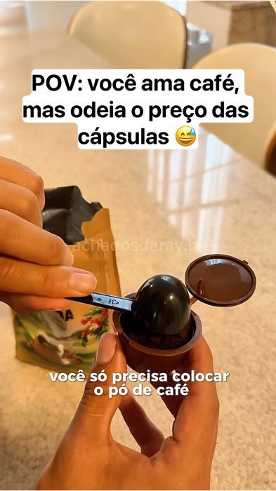 Adicione no carrinho👆🏻 Kit com 5 Cápsulas Reutilizáveis Dolce Gusto ☕ Economize, escolha seu café favorito e pare de gastar com cápsula descartável!