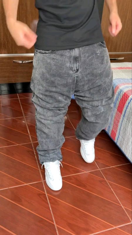 Calça Balão Jeans Masculina Marmorizada Streetwear Larga Baggy 36 ao 48#calsabalao