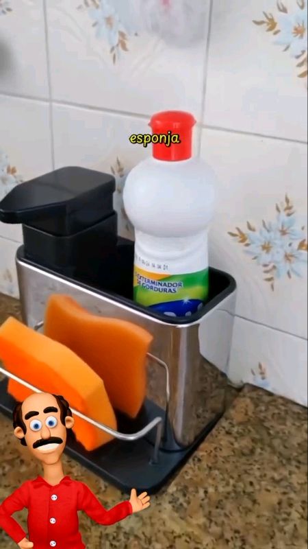 Porta detergente aço inox #PortaDetergenteInox #OrganizaCozinha #InoxElegante #CozinhaSemBagunça