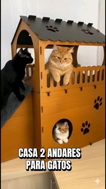 Casa para gatos 2 andares #pet #gatos #arranhador