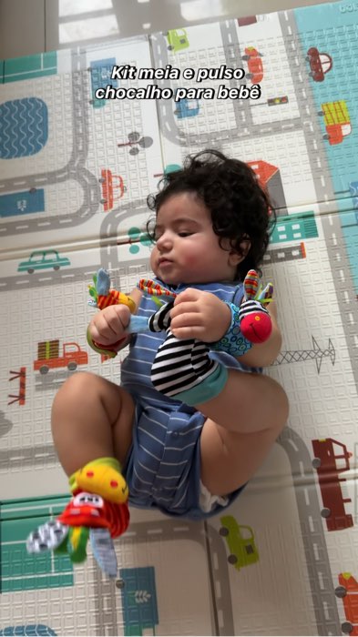 Kit de chocalho para pés e pulso do bebê #bebe #kitchocalho #maternidade #enxovalbebe