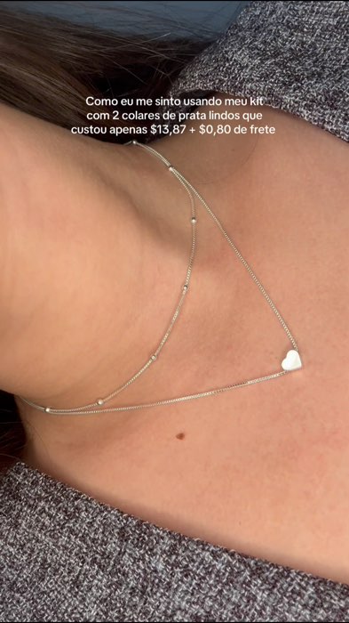 Kit cordão, body e coração: delicado, moderno e perfeito pra usar todo dia 💖✨  #KitDeJoias #ColarBodyChain #ColarCoração #AcessóriosFemininos #Estilo