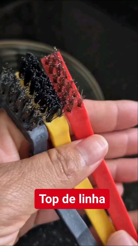 Kit 3 UN escova de aco para limpeza Multiuso forno grelha fogão Aço Latão Nylon + Raspador para limpar Box Piso Vidro#kitdeescovadelimpeza #multiuso