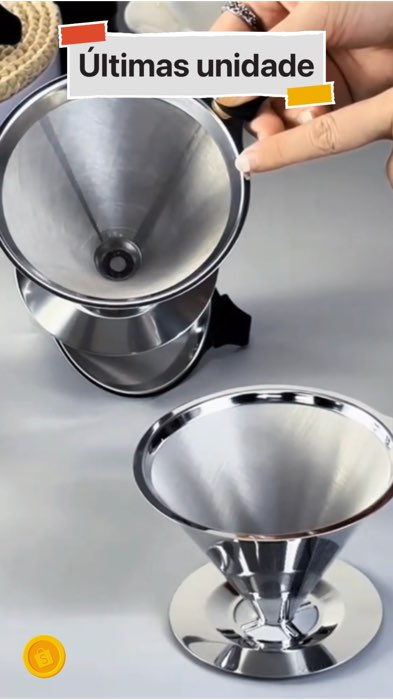 ￼Coador Filtro De Café Inox 103 Reutilizável Grande Sem Uso De Papel #coadordecafe #garrafadecafé #cafe