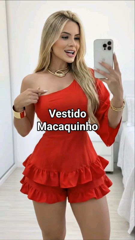 Vestido macaquinho curto #vestidomacaquinho #vestidocombabado #macaquinhocurto #modafeminina #tendencia #Vestidomulamanca #lookverao