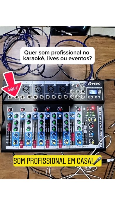 mesa de mixagem vedo 7 canais #mesadesom #VEDO #Mixagem #achadinhosshopee #musica