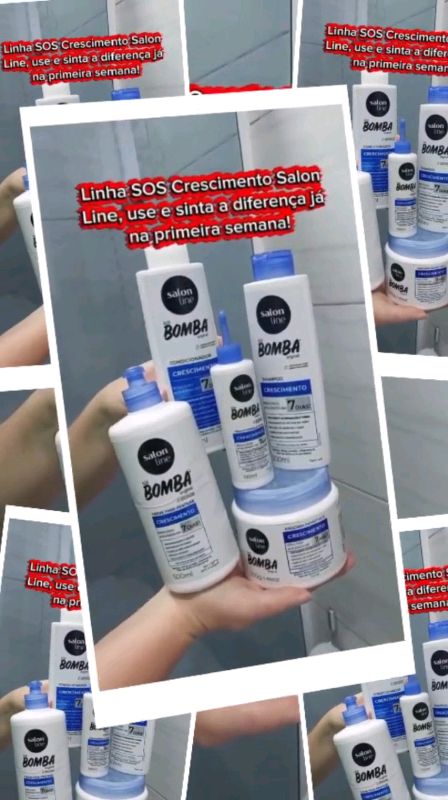 Kit SOS Bomba Crescimento da Salon Line, para todos os tipos de cabelos. #cabelo #salonline #SOSbomba #mulheres #crescimento #soscrescimento #mulher